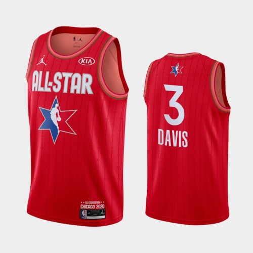 Men's 2020 NBA All-Star Game Los Angeles Lakers #3 Anthony Davis Finished Jersey - Red