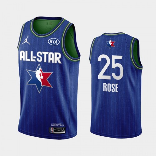 Men's 2020 NBA All-Star Game Detroit Pistons #25 Derrick Rose Finished Jersey - Blue