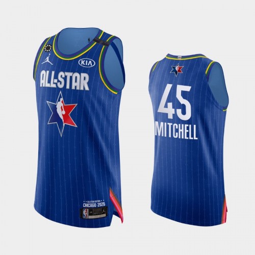 Men's 2020 NBA All-Star Game Jazz #45 Donovan Mitchell Honor Kobe Bryant Authentic Jersey - Blue
