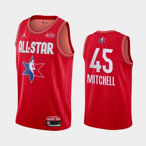 Men's 2020 NBA All-Star Game Utah Jazz #45 Donovan Mitchell Finished Jersey - Red