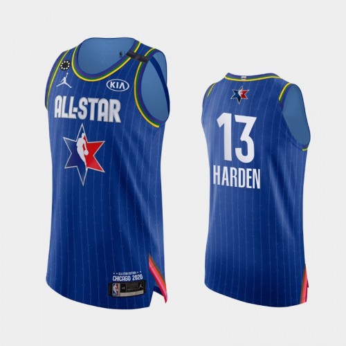 Men's 2020 NBA All-Star Game Rockets #13 James Harden Honor Kobe Bryant Authentic Jersey - Blue