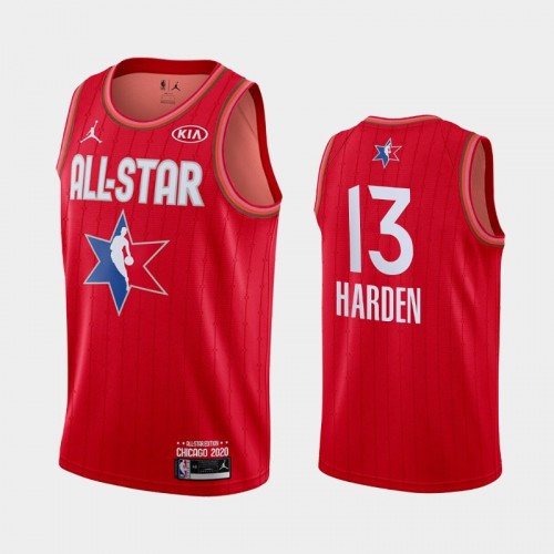 Men's 2020 NBA All-Star Game Houston Rockets #13 James Harden Finished Jersey - Red