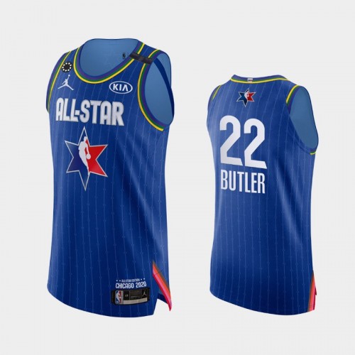 Men's 2020 NBA All-Star Game Heat #22 Jimmy Butler Honor Kobe Bryant Authentic Jersey - Blue
