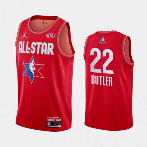 Men's 2020 NBA All-Star Game Miami Heat #22 Jimmy Butler Finished Jersey - Red