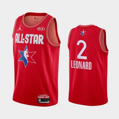 Men's 2020 NBA All-Star Game Los Angeles Clippers #2 Kawhi Leonard Finished Jersey - Red