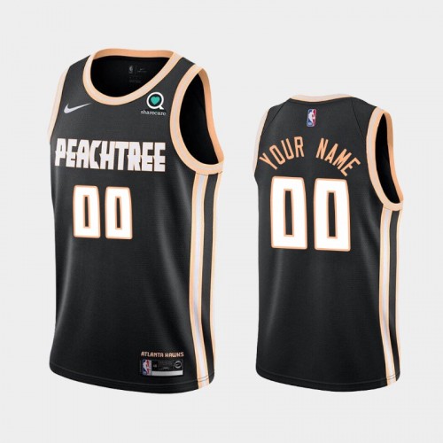 Men's 2019-20 Atlanta Hawks Black City Personalized Peachtree Jersey