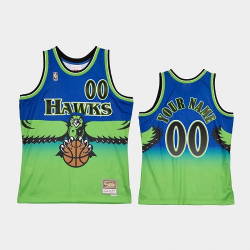 Men's Atlanta Hawks #00 Custom Blue Reload 2.0 Jersey