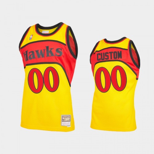 Men's Atlanta Hawks #00 Custom Yellow Reload 2.0 Jersey