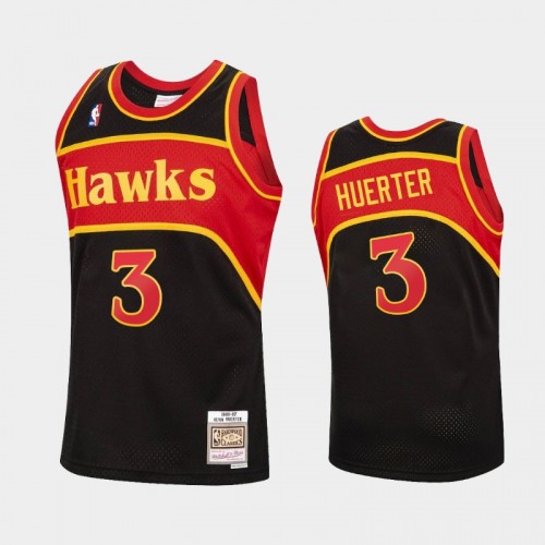 Atlanta Hawks #3 Kevin Huerter Black Reload Hardwood Classics Jersey