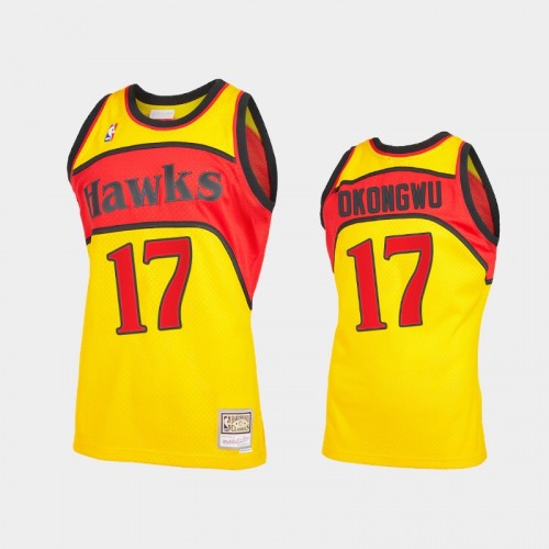 Men's Atlanta Hawks #17 Onyeka Okongwu Yellow Reload 2.0 Jersey