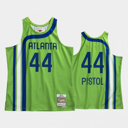 Atlanta Hawks #44 Pete Maravich Green 1970-71 Hardwood Classics Authentic Jersey