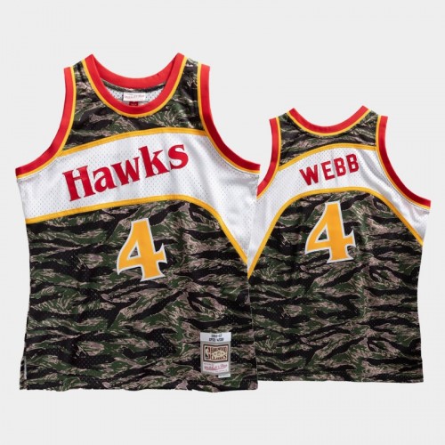 Atlanta Hawks #4 Spud Webb Green Tiger Camo Limited Jersey