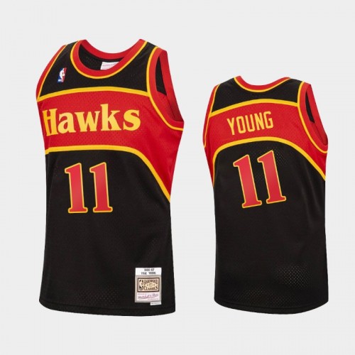 Atlanta Hawks #11 Trae Young Black Reload Hardwood Classics Jersey