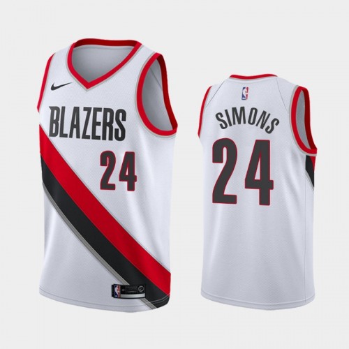 Men's Portland Trail Blazers #24 Anfernee Simons White 2019 season Association Jersey