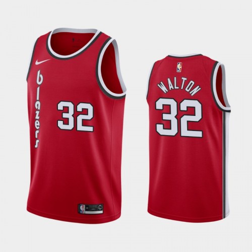 Men's Portland Trail Blazers #32 Bill Walton Red 50th Season Classic Jersey