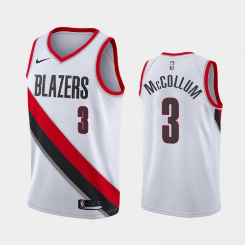 Men's Portland Trail Blazers #3 C.J. McCollum White 2019 season Association Jersey