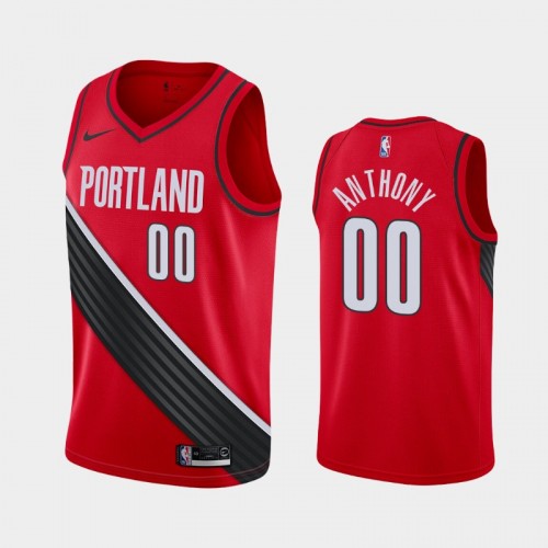 Men's Portland Trail Blazers #00 Carmelo Anthony Red 2020 season Statement Jersey