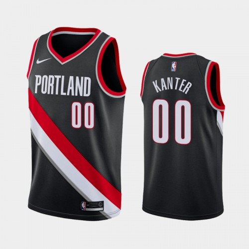 Men's Portland Trail Blazers #00 Enes Kanter Black 2018-19 Icon Jersey