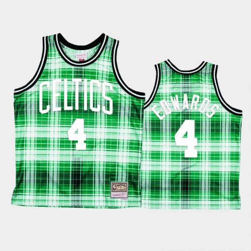 Men's Boston Celtics #4 Carsen Edward Green Private School Hardwood Classics Jersey