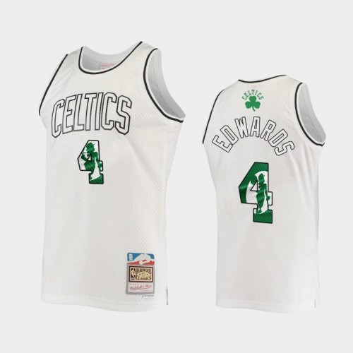 Men's Boston Celtics #4 Carsen Edwards White 2021 Hardwood Classics Swingman Jersey