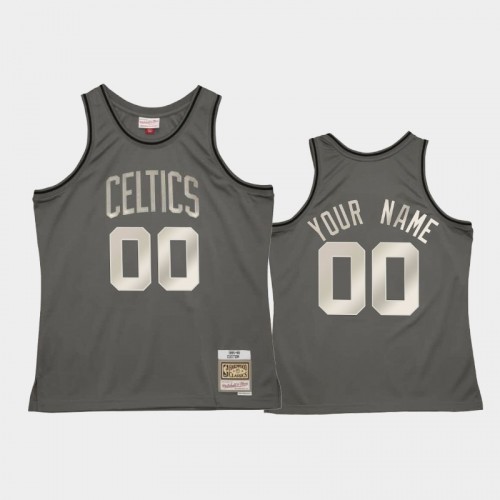 Boston Celtics #00 Custom Gray Metal Works Jersey