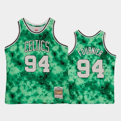 Men's Boston Celtics #94 Evan Fournier Green Galaxy Jersey