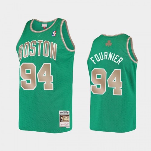 Men's Boston Celtics #94 Evan Fournier Kelly Green Hardwood Classics Jersey