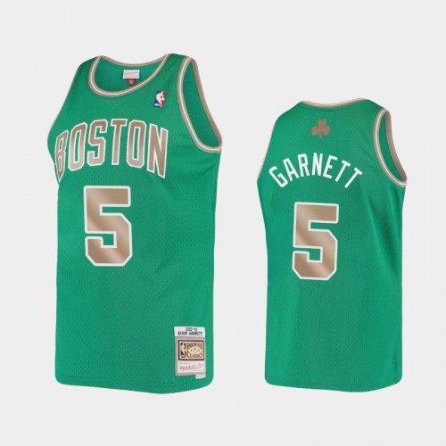 Men's Boston Celtics #5 Kevin Garnett Kelly Green Hardwood Classics Jersey