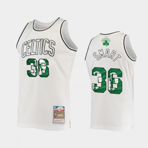 Men's Boston Celtics #36 Marcus Smart White 2021 Hardwood Classics Swingman Jersey