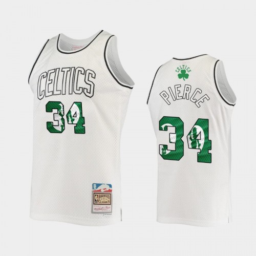 Men's Boston Celtics #34 Paul Pierce White 2021 Hardwood Classics Swingman Jersey
