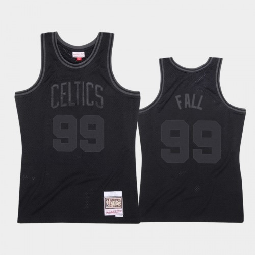 Men's Boston Celtics #99 Tacko Fall Black 1985-86 Throwback Tonal Hardwood Classics Jersey