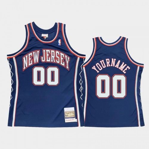 Brooklyn Nets #00 Custom Blue 2006-07 Hardwood Classics Throwback Authentic Jersey