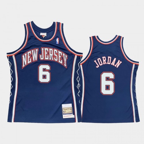 Brooklyn Nets #6 DeAndre Jordan Blue 2006-07 Hardwood Classics Throwback Authentic Jersey