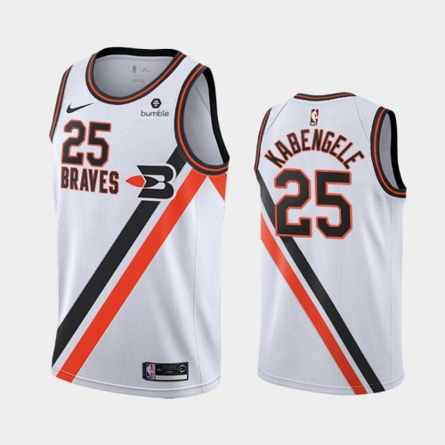 Men's Los Angeles Clippers Mfiondu Kabengele #25 White 2019-20 Hardwood Classics Jersey