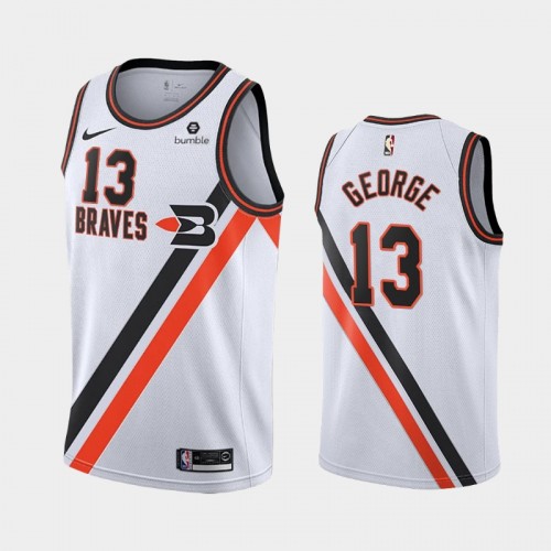 Men's Los Angeles Clippers Paul George #13 White 2019-20 Hardwood Classics Jersey