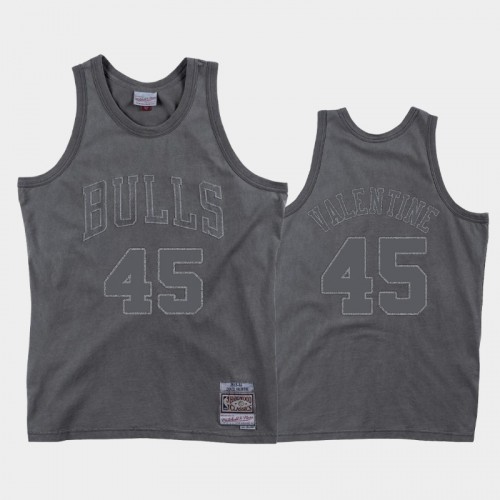 Men's Chicago Bulls #45 Denzel Valentine Gray Washed Out Jersey