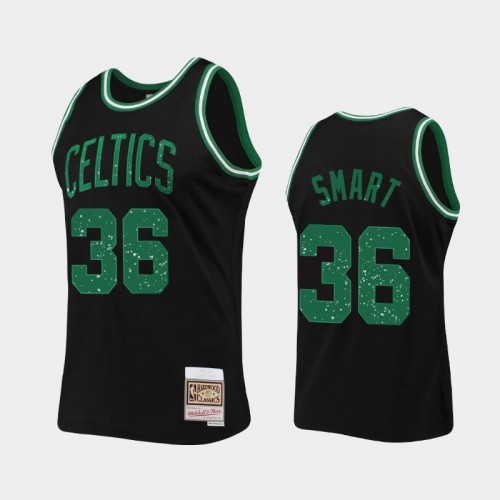 Men's Boston Celtics #36 Marcus Smart Black Rings Collection Jersey