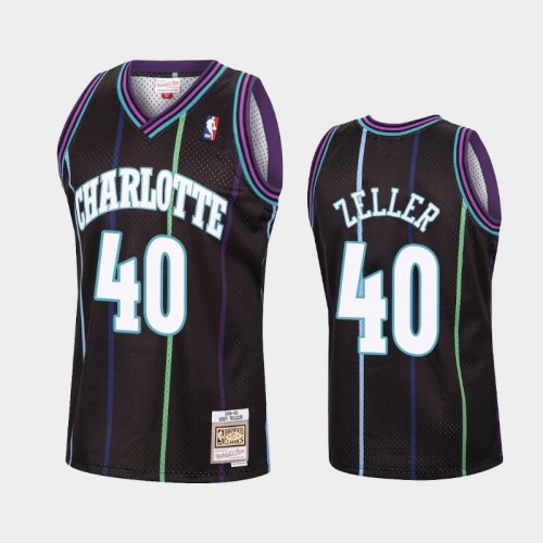 Charlotte Hornets #40 Cody Zeller Black Reload Hardwood Classics Jersey