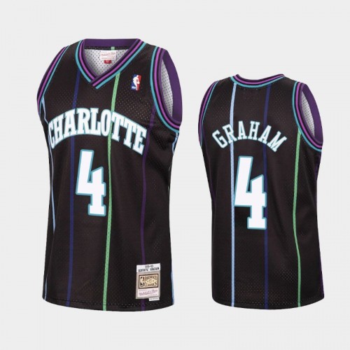 Charlotte Hornets #4 Devonte' Graham Black Reload Hardwood Classics Jersey