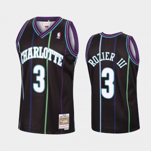 Charlotte Hornets #3 Terry Rozier III Black Reload Hardwood Classics Jersey