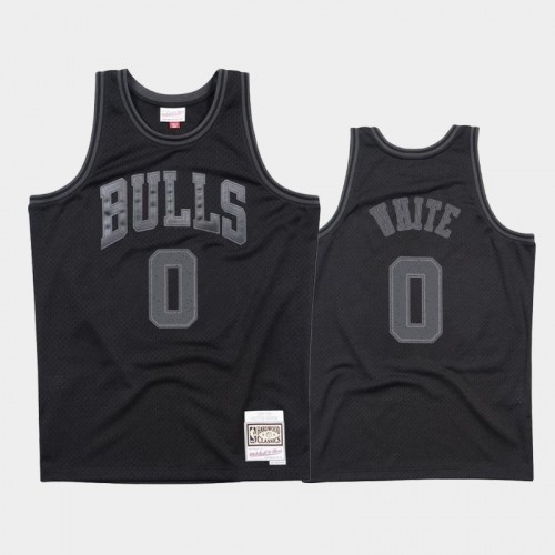 Chicago Bulls #0 Coby White Black 1997-98 Throwback Tonal Hardwood Classics Jersey