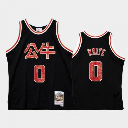 Chicago Bulls #0 Coby White Black 2021 Lunar New Year OX Jersey