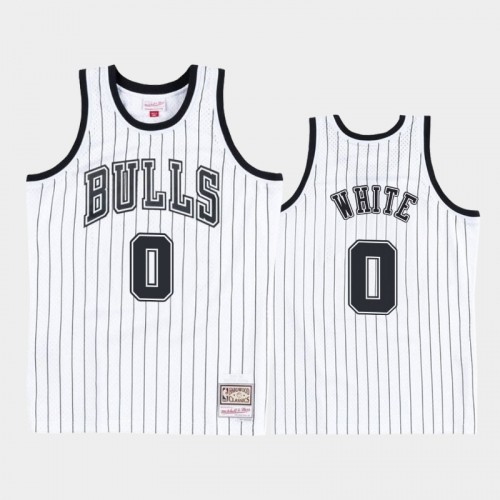 Chicago Bulls #0 Coby White White Black Concord Collection Hardwood Classics Jersey