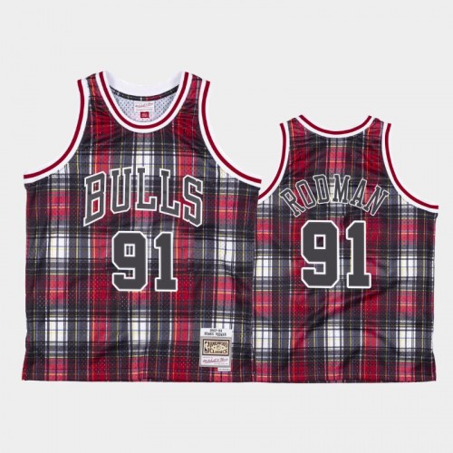 Chicago Bulls #91 Dennis Rodman Red Private School Hardwood Classics Jersey