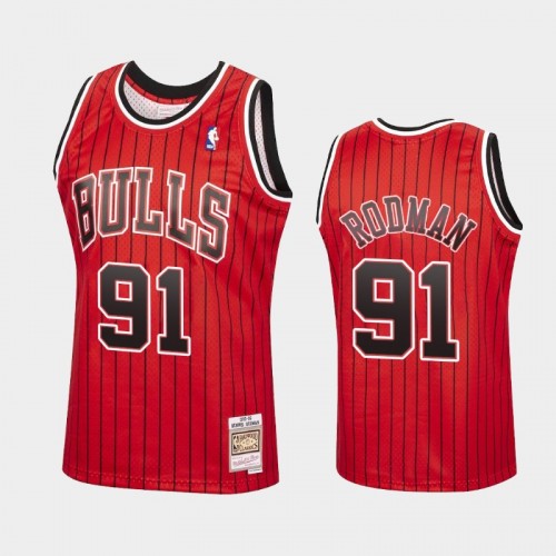 Chicago Bulls #91 Dennis Rodman Red Reload Hardwood Classics Jersey
