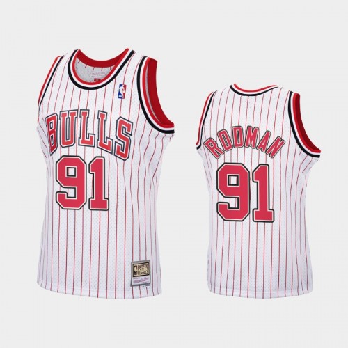 Chicago Bulls #91 Dennis Rodman White Reload Hardwood Classics Jersey