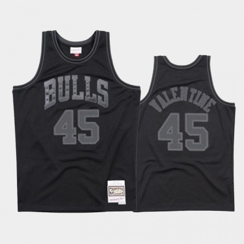 Chicago Bulls #45 Denzel Valentine Black 1997-98 Throwback Tonal Hardwood Classics Jersey