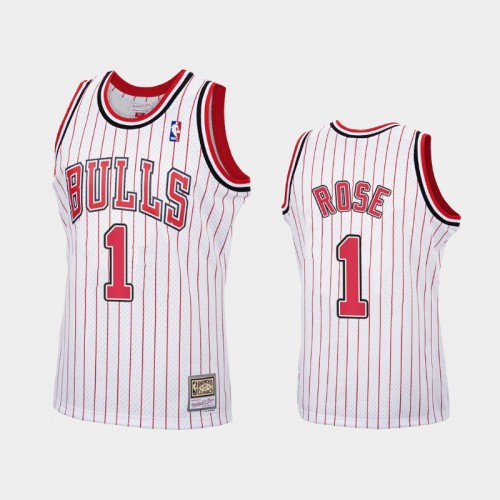 Chicago Bulls #1 Derrick Rose White Reload Hardwood Classics Jersey