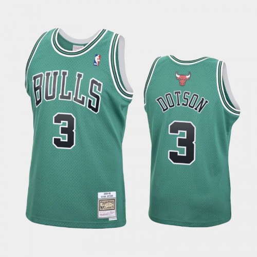 Men's Chicago Bulls #3 Devon Dotson Green 2008-09 Hardwood Classics Jersey