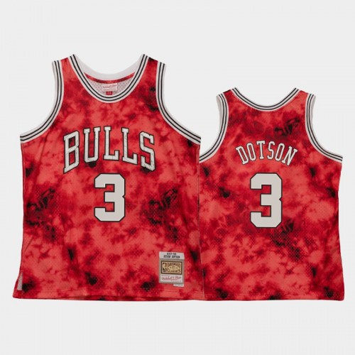 Men's Chicago Bulls #3 Devon Dotson Red Galaxy Jersey